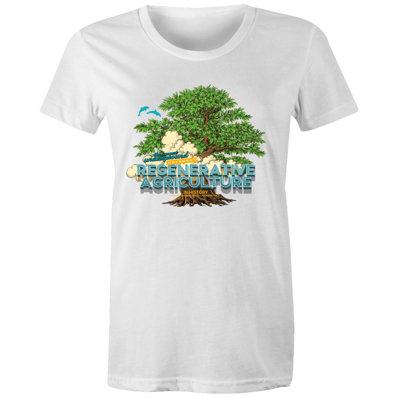 'Tree cloud'  AS Colour Wafer - Womens Crew T-Shirt