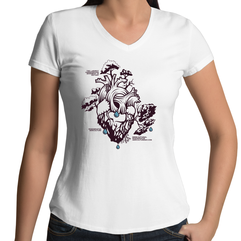 'Stencil'  AS Colour Bevel - Womens V-Neck T-Shirt