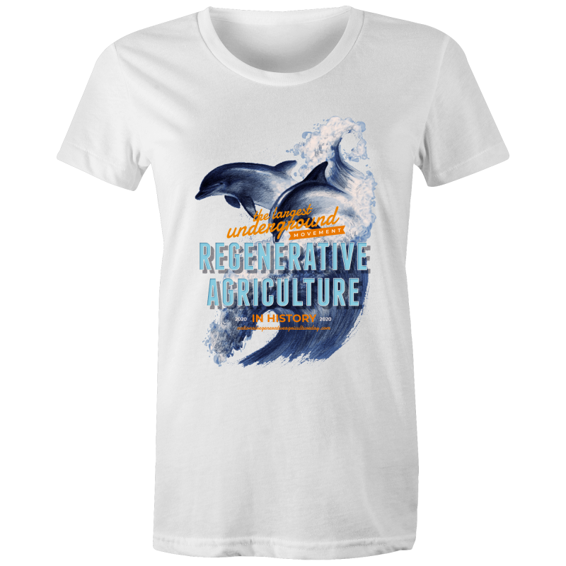 ' Dolphins' Etiko - Womens Fairtrade Organic Crew Tee