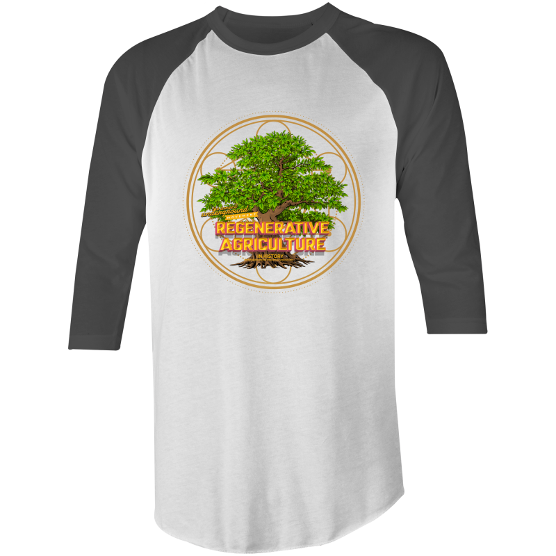 'Tree geometry' AS Colour Raglan - 3/4 Sleeve T-Shirt