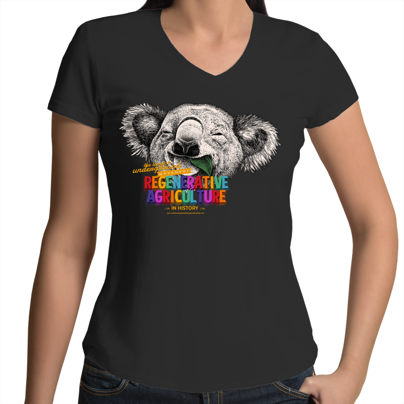 'Koala' AS Colour Bevel - Womens V-Neck T-Shirt