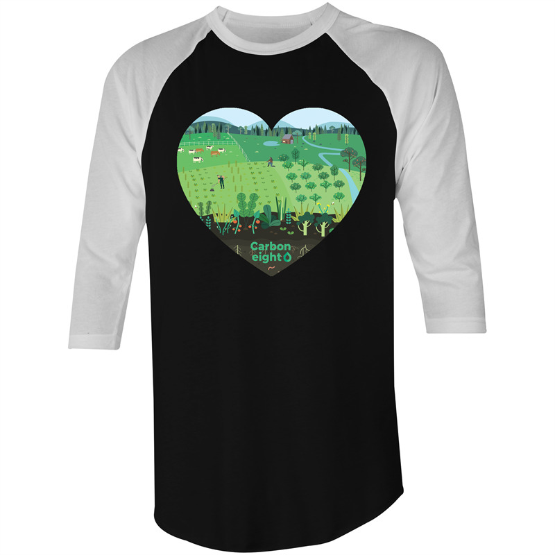 CARBONHEART - AS Colour Raglan - 3/4 Sleeve T-Shirt