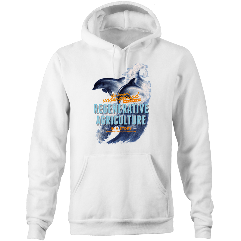 ' Dolphins'  AS Colour Stencil - Pocket Hoodie Sweatshirt