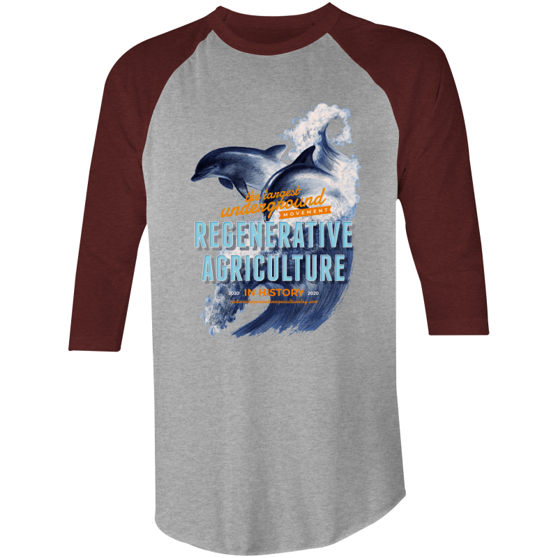 ' Dolphins'  AS Colour Raglan - 3/4 Sleeve T-Shirt