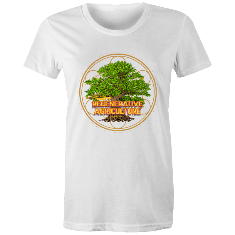 'Tree geometry' Etiko - Womens Fairtrade Organic Crew Tee