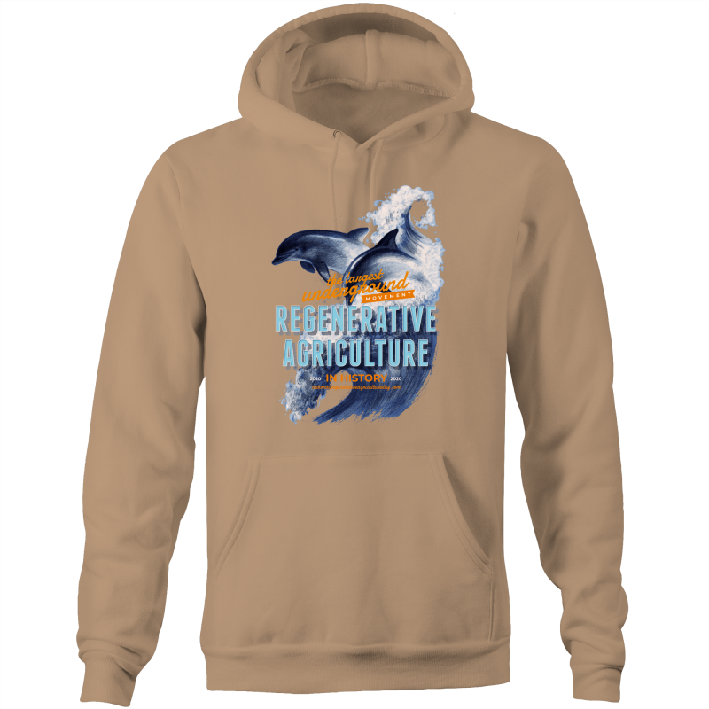 ' Dolphins'  AS Colour Stencil - Pocket Hoodie Sweatshirt