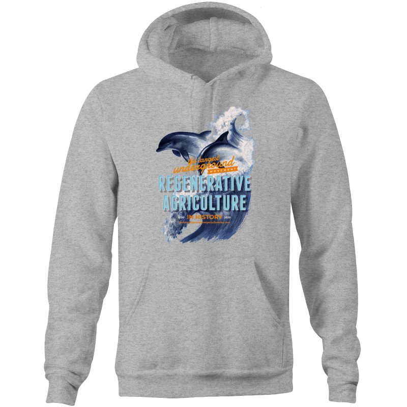 ' Dolphins'  AS Colour Stencil - Pocket Hoodie Sweatshirt