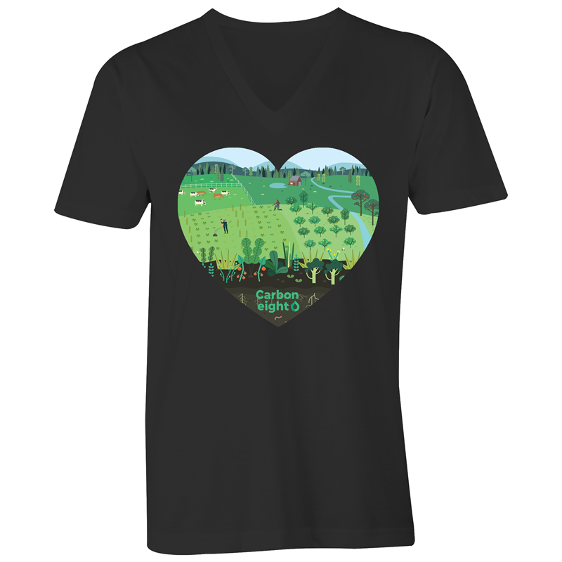 CARBONHEART -AS Colour Tarmac - Mens V-Neck Tee