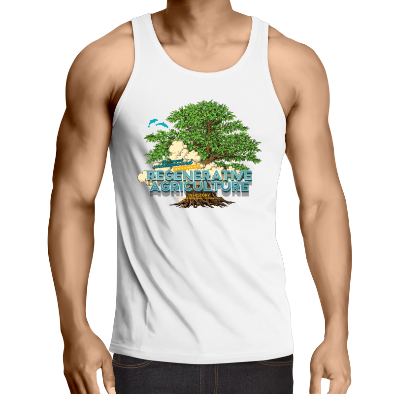 'Tree cloud' AS Colour Lowdown - Mens Singlet Top